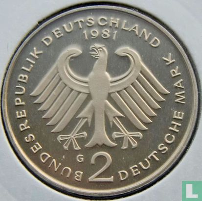 Germany 2 mark 1981 (G - Theodor Heuss) - Image 1