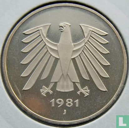 Allemagne 5 mark 1981 (J) - Image 1
