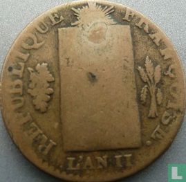 France ½ sol 1793 (H) - Image 2