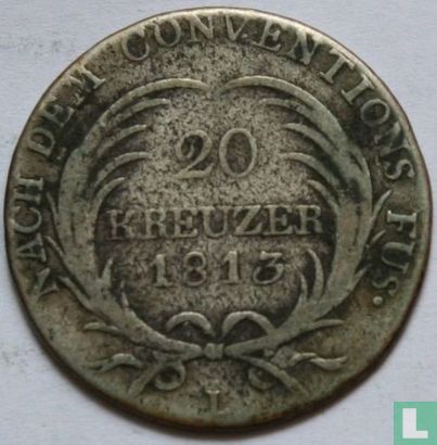 Saksen-Coburg-Saalfeld 20 kreuzer 1813 - Afbeelding 1