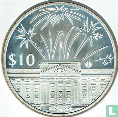 East Caribbean States 10 dollars 2002 (PROOF) "50th anniversary Accession of Queen Elizabeth II" - Image 2