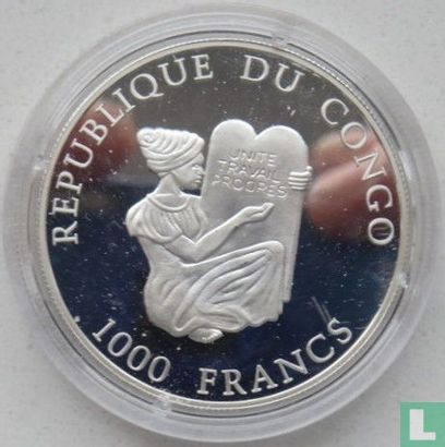 Congo-Brazzaville 1000 francs 2001 (PROOF) "1986 Football World Cup in Mexico" - Afbeelding 2
