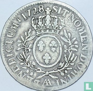 Frankrijk 1 écu 1728 (AA) - Afbeelding 1