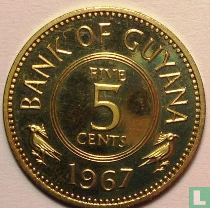 Guyana 5 cents 1967 (BE) - Image 1
