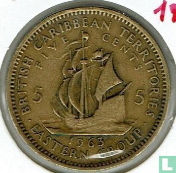 Territoires britanniques des Caraïbes 5 cents 1963 - Image 1