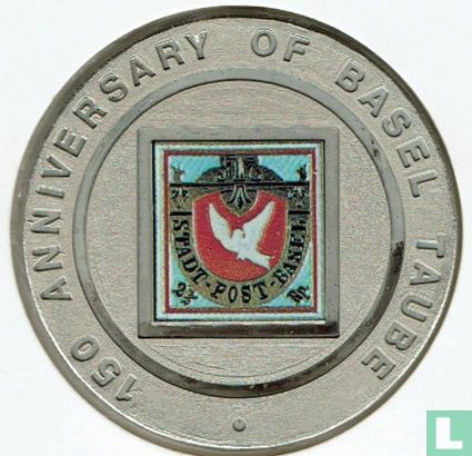 Equatorial Guinea 1000 francos 1995 (type 1) "150th anniversary First tricolor stamp Basel Taube" - Image 2