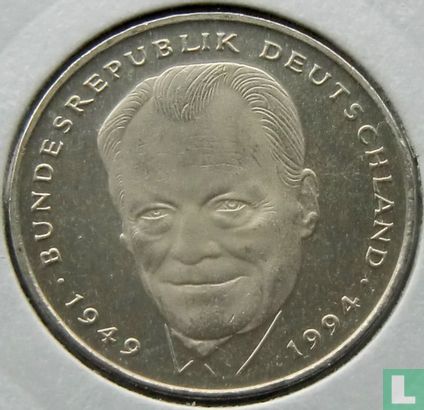 Allemagne 2 mark 1998 (F - Willy Brandt) - Image 2