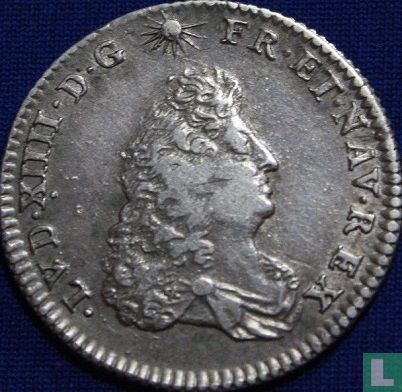 France 1/8 ecu 1686 (crowned L) - Image 2