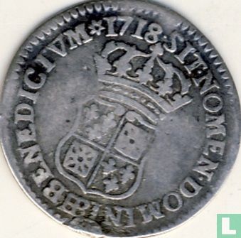 France 1/10 ecu 1718 (BB - with crowned escutcheon) - Image 1