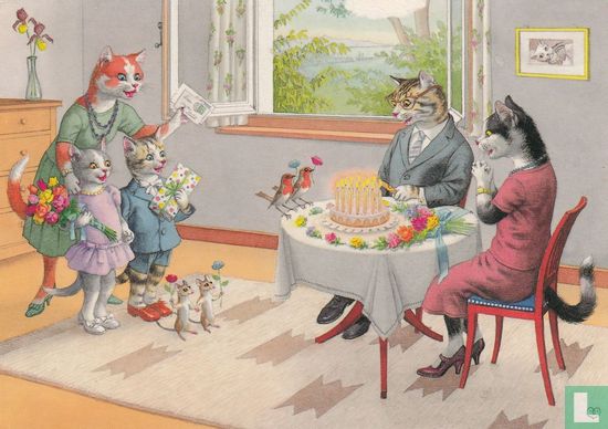 Eugen Hartung poezen/katten trouwdag feestje