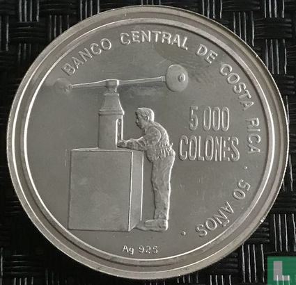 Costa Rica 5000 colones 2000 (PROOF) "50 years of the Central Bank" - Afbeelding 2