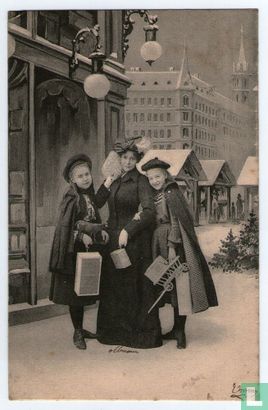 Kerstmis 1902 - Moeder met dochters - Bild 1
