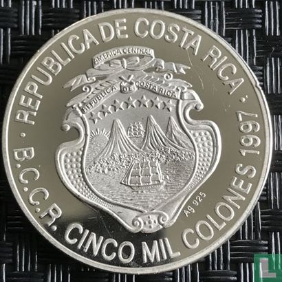 Costa Rica 5000 colones 1997 (PROOF) "Centennial of the Colon" - Afbeelding 1