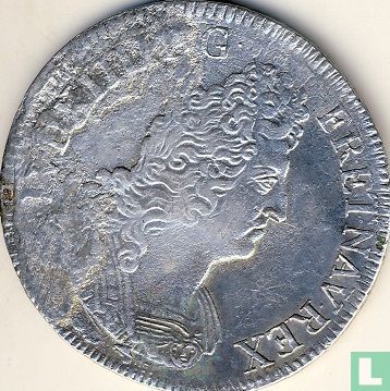 France 1 ecu 1704 (A - with crowned cross) - Image 2