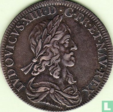 France ½ ecu 1643 (LOUIS XIII - A - rose) - Image 2