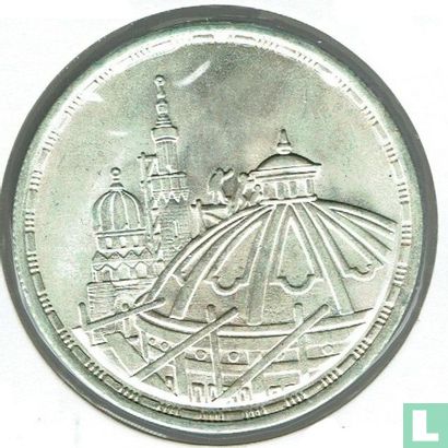 Égypte 5 pounds 1986 (AH1406 - argent) "Restoration of Parliament Building" - Image 2