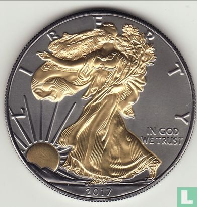 États-Unis 1 dollar 2017 (coloré des 2 côtés) "Silver Eagle" - Image 1
