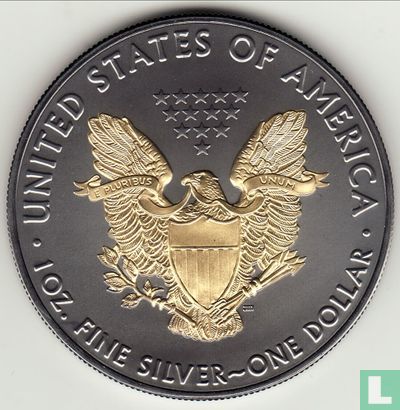 États-Unis 1 dollar 2017 (coloré des 2 côtés) "Silver Eagle" - Image 2
