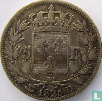 France 5 francs 1825 (D) - Image 1