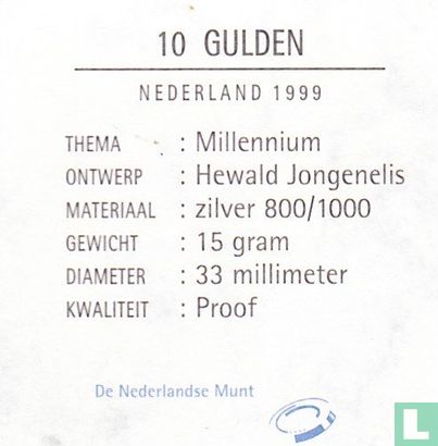 Nederland 10 gulden 1999 (PROOF) "Millennium" - Afbeelding 3