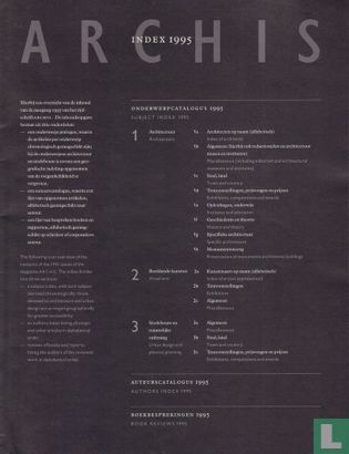 Archis Index 1995 - Afbeelding 1