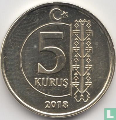Turkije 5 kurus 2018 - Afbeelding 1