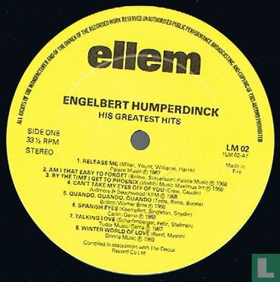 Engelbert Humperdinck – His Greatest Hits  - Bild 3