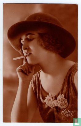 Vrouw met hoed en sigaret 3 - Bild 1
