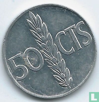 Spanje 50 centimos 1966 (1972) - Afbeelding 2