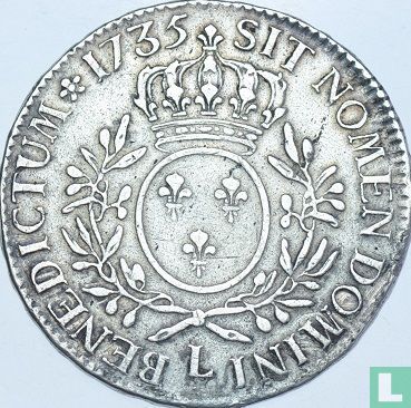 Frankrijk 1 écu 1735 (L) - Afbeelding 1