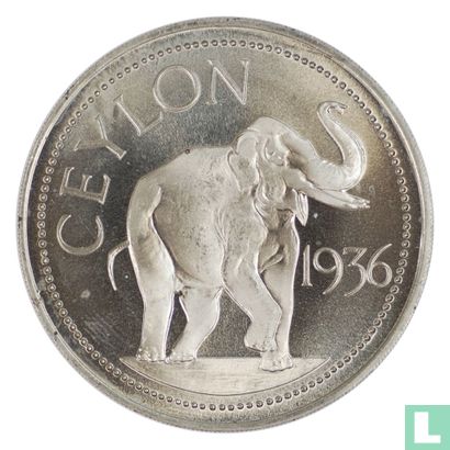 Ceylon Crown (D) 1936 (Copper-Nickel - PROOF) "Edward VIII Fantasy Coronation Medallion" - Afbeelding 2