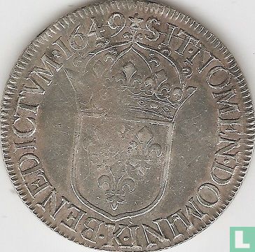 Frankrijk 1 écu 1649 (K) - Afbeelding 1
