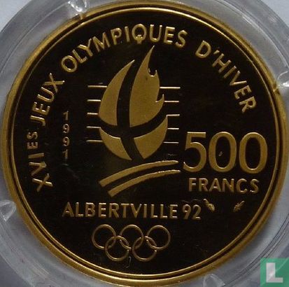 Frankrijk 500 francs 1991 (PROOF) "16th Winter Olympics Games in Albertville" - Afbeelding 1