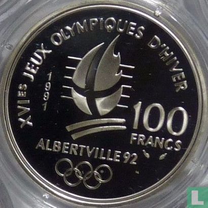Frankreich 100 Franc 1991 (PP) "1992 Olympics - Albertville - Ski jumping" - Bild 1