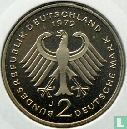 Germany 2 mark 1979 (PROOF - J - Theodor Heuss) - Image 1