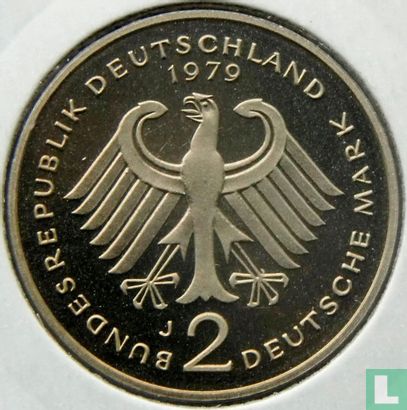 Germany 2 mark 1979 (PROOF - J - Konrad Adenauer) - Image 1