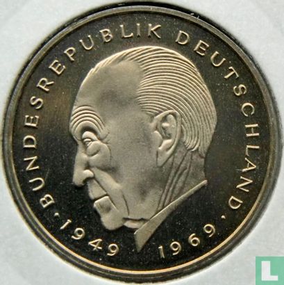 Germany 2 mark 1979 (PROOF - J - Konrad Adenauer) - Image 2