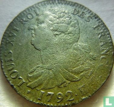 France 2 sols 1792 (K) - Image 1
