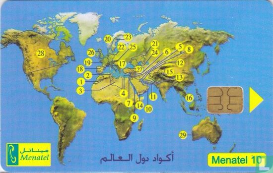 World Map - Country Codes - Image 1