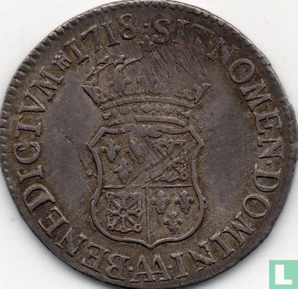 Frankrijk ¼ écu 1718 (AA) - Afbeelding 1
