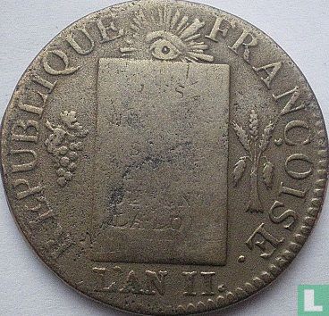 France 1 sol 1793 (I - avec l'année 1793) - Image 2