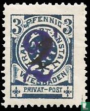 City coat of arms Wiesbaden in circle - hand stamp overprint