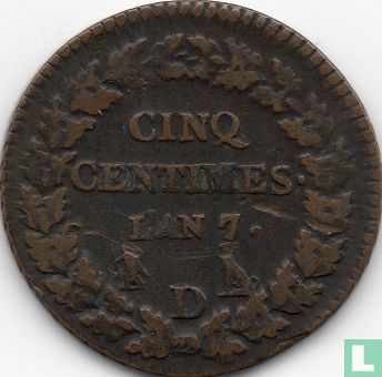 France 5 centimes AN 7 (D) - Image 1