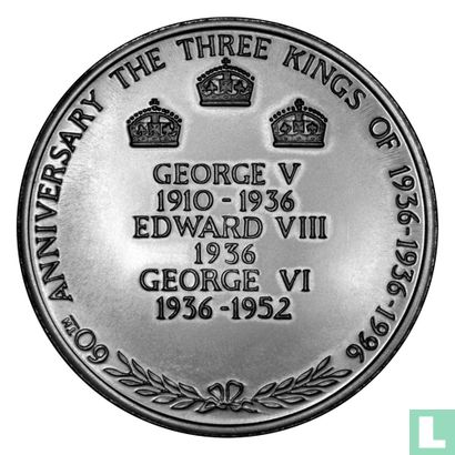 Great Britain Medallic Issue 1996 (Copper-Nickel - PROOF) "60th Anniversary of the Three Kings - George VI" - Afbeelding 2