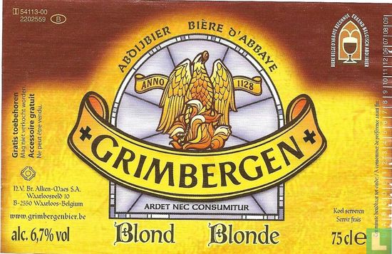 Grimbergen Blond 75cl - Afbeelding 1