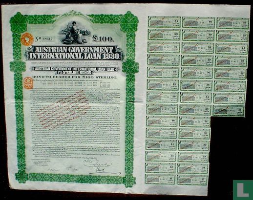 Austrian Government International Loan 100 1930