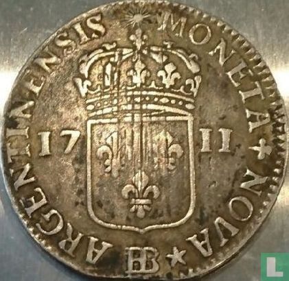 France ½ ecu 1711 (BB) - Image 1