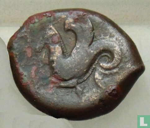 Syracuse, Sicilië  AE21  (Litra or Trias, Hippocamp & Athena, Ancient Greece)  344-336 BCE - Afbeelding 1