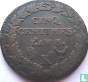 France 5 centimes AN 8 (K) - Image 1