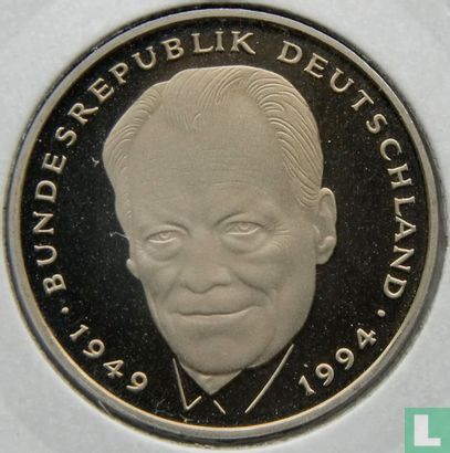 Duitsland 2 mark 1995 (J - Willy Brandt) - Afbeelding 2
